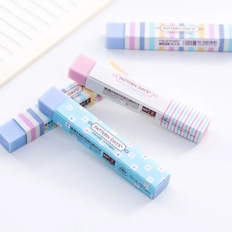 Floral Candy Color PVC Cube Erasers Set, Durable Office & School Supplies, Writing Stationery, 4/7pcs Pack, Elegant and Vibrant Colors