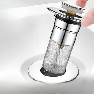Stainless Steel Modern Anti-Odor Bathroom Sink Stopper with Bouncing Core & Brass Pop-Up Drain Plug for Bathtub Home Goods ，universal bathtub drain stopper，bathroom sink strainer High Pressure Shower Handheld Shower Head