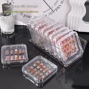 Transparent Manicure Small Wear Nail Box 8.5x8.5cm 10 Pack Dustproof PS Material Modern Simplicity Nail Display Box for Nail Lovers