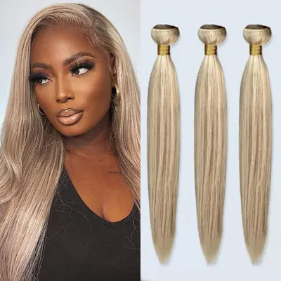 Side Part with Blonde Highlights Sew in TikTok Shop