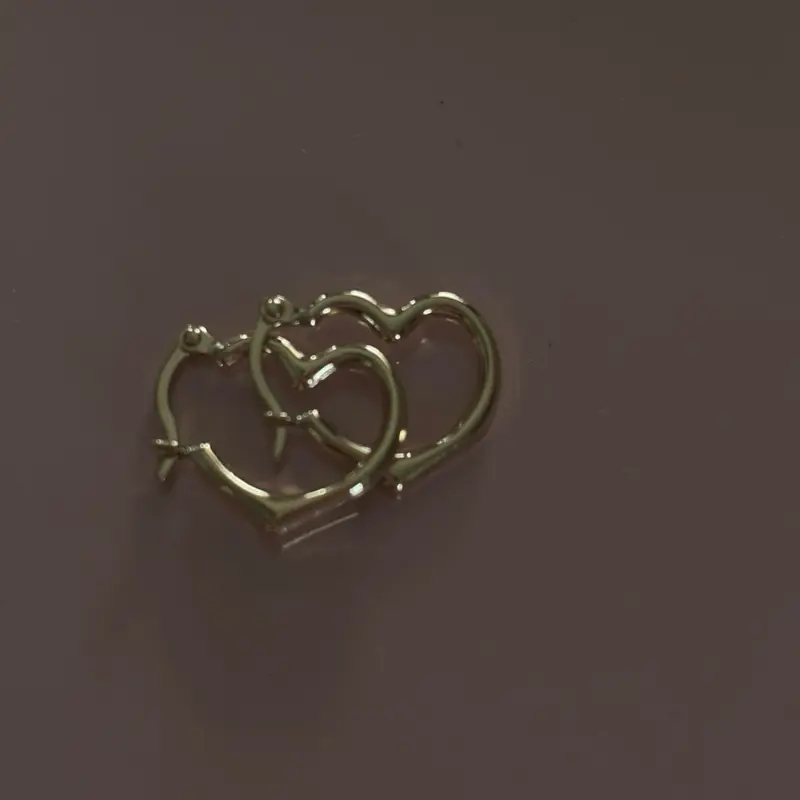 Arracadas de corazón oro 14 k