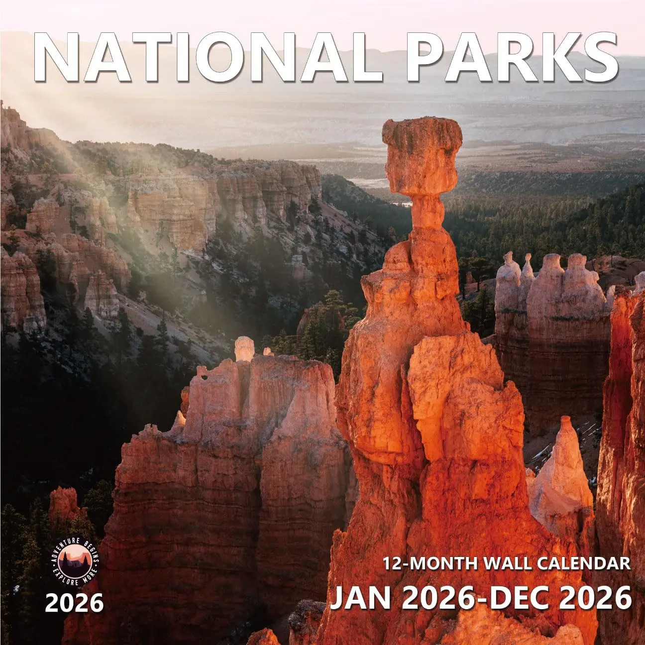 2026 Wall Calendar National Parks, Large Wall Calendar 2026 from January to December 2026, 12 Month Thick & Sturdy Glossy Paper for  & Office Monthly Organization & , 12"x 24"Open