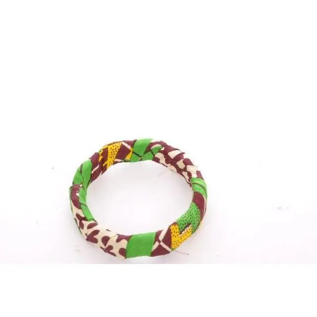 Green Brown African Print Bangle-DPBG3039A