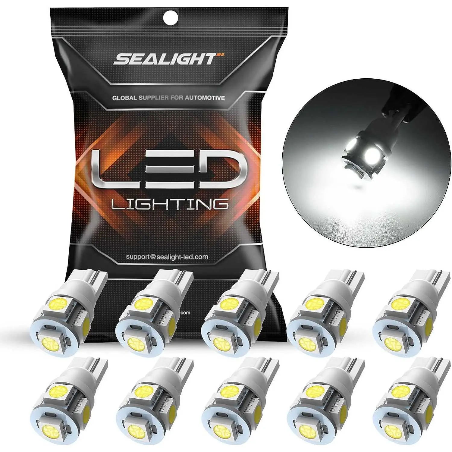 2007 Nissan Maxima T10/194/168/W5W LED Side Marker License Plate Light Dome Map Trunk Interior Light Bulbs White SEALIGHT