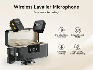 Wireless Lavalier Microphone for iPhone iPad Android with Charging Case,Lapel Mic with Noise Reduction,56H Battery Life, 164ft Range,Mini Microphone for Video Recording,TIKTOK,Vlog,Live Streaming