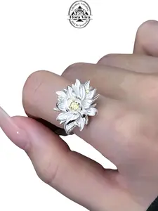 Gradient Iris Orchid Open Ring, Luxurious Unique High-End Feel, 925 Silver Color, Valentine's Day Gift, All Seasons