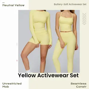 Slay Your Workout & Street Style with This Yellow Activewear Set! Multi-Piece, Buttery-Soft & Perfect for Yoga, Gym & Beyond! #ActivewearFashion #YogaOutfit #FitnessChic