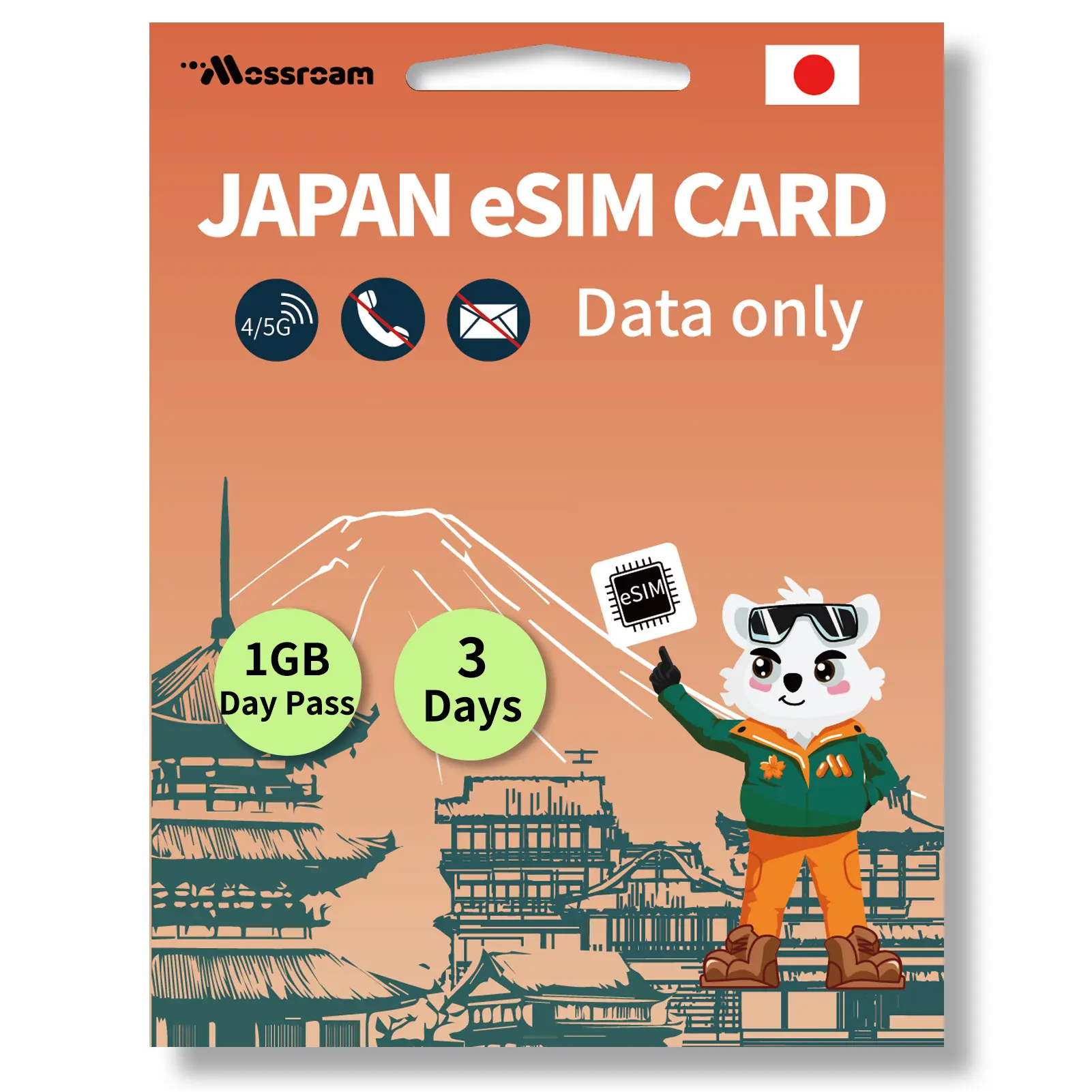 Japan eSIM Card for Travelers,3-30 Days Plan,1-30GB Unlimited Data,High-Speed 4/5G, No Roaming Charges | Perfect for Japanese Trips