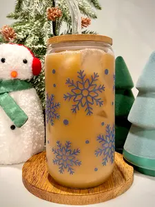 Color Changing Snowflakes Glass Cup