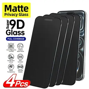 4-Pack Matte Privacy Glass Screen Protector, Compatible with iPhone 17 Pro Max, 9h+ Hardness, Scratch-Resistant, Shockproof, Fingerprint Friendly