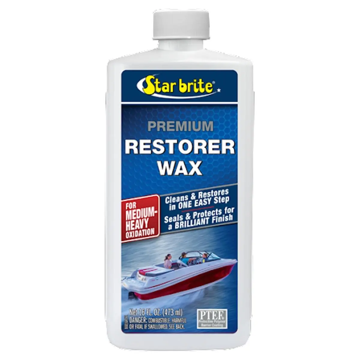212 MAIN 16 oz Premium 1-Step Fiberglass Restorer Wax - Protector Wax with UV Inhibitor, Removes Medium to Heavy Chalk, Adds Protection for Household Appliances, Colored Fiberglass Hulls