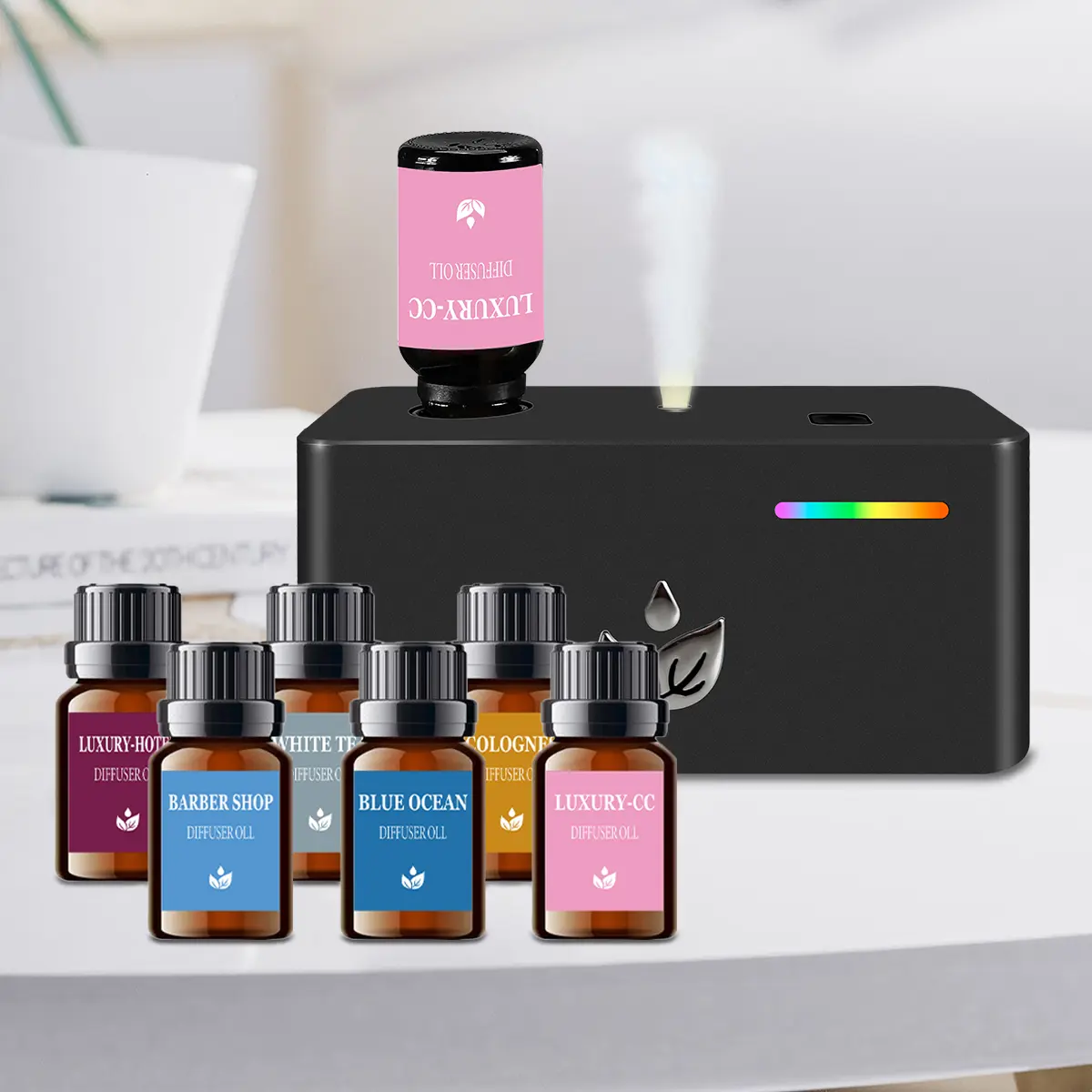 Cordless Portable Scented Cool Mist Aroma Diffuser with 10ml Essential Oil Bottle, 18mm Bottle Threads, Noiseless Operation, 3 Cycles, Long-Lasting Home Fragrance & Home Decoration Accessory for Travel