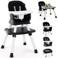 8 in 1 Highchair Black w/Building Block Table