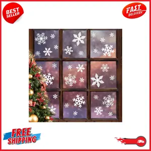 Window Clings Snowflakes Window Decals Static Window Stickers for Christmas Decorations 135 Pcs Glass Smooth