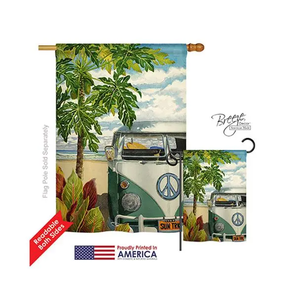 Breeze Decor 06001 Summer Hula Girl 2-Sided Vertical Impression House Flag - 28 x 40 in.