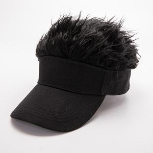 Men'S Funky Faux Fur Knit Beanie Hat - Hip-Hop Style, Straight Hair, No Brim, Perfect for Parties & Cosplay, Black & White Design, Party Accessory | Funky Beanie | Faux Fur Hat, Knit Beanie Hat