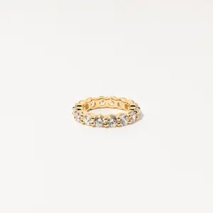 Christy Ring by Caitlyn Minimalist - Round Diamond Eternity Band in Gold - Bold Stacking Ring - Wedding Jewelry - Wife Gift