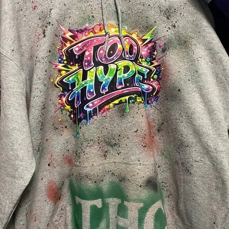 Hype Branded Exclusive Custom Hoodie with Tagging and Splash Details