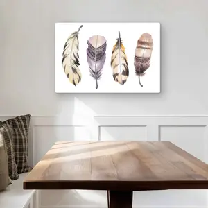 Begin Home Decor C1MP203036C8HG 20 x 30 in. Purple Feather Set Wall Art - Bohemian Animals Metal Print
