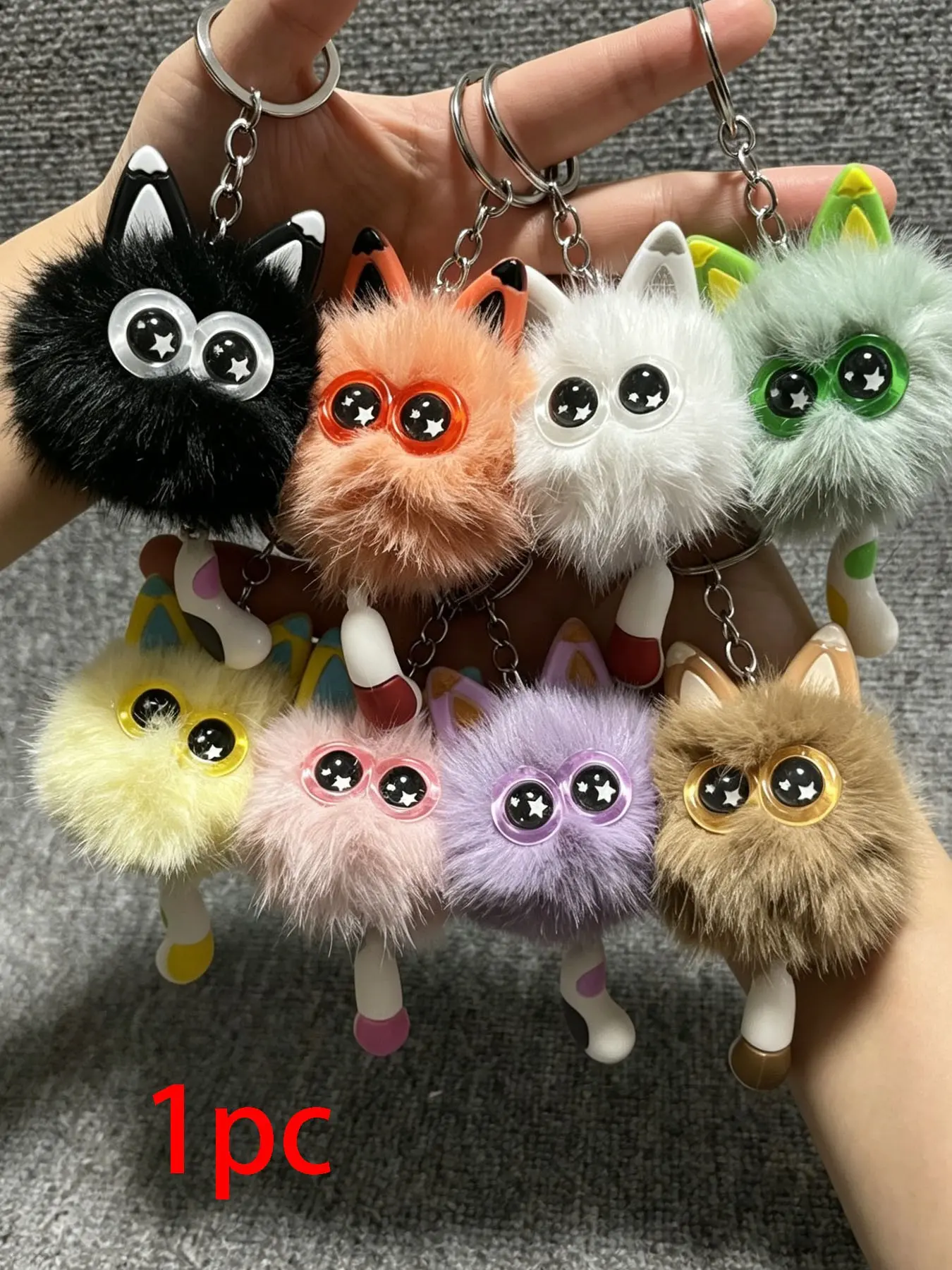 Plush Little Monster Bag Charm, Multiple Colors, Chic and Trendy, Cute Girly Accessory, Sweet and Cool, for Bags, Keys, Phones, Friends, Couples，Halloween keychain