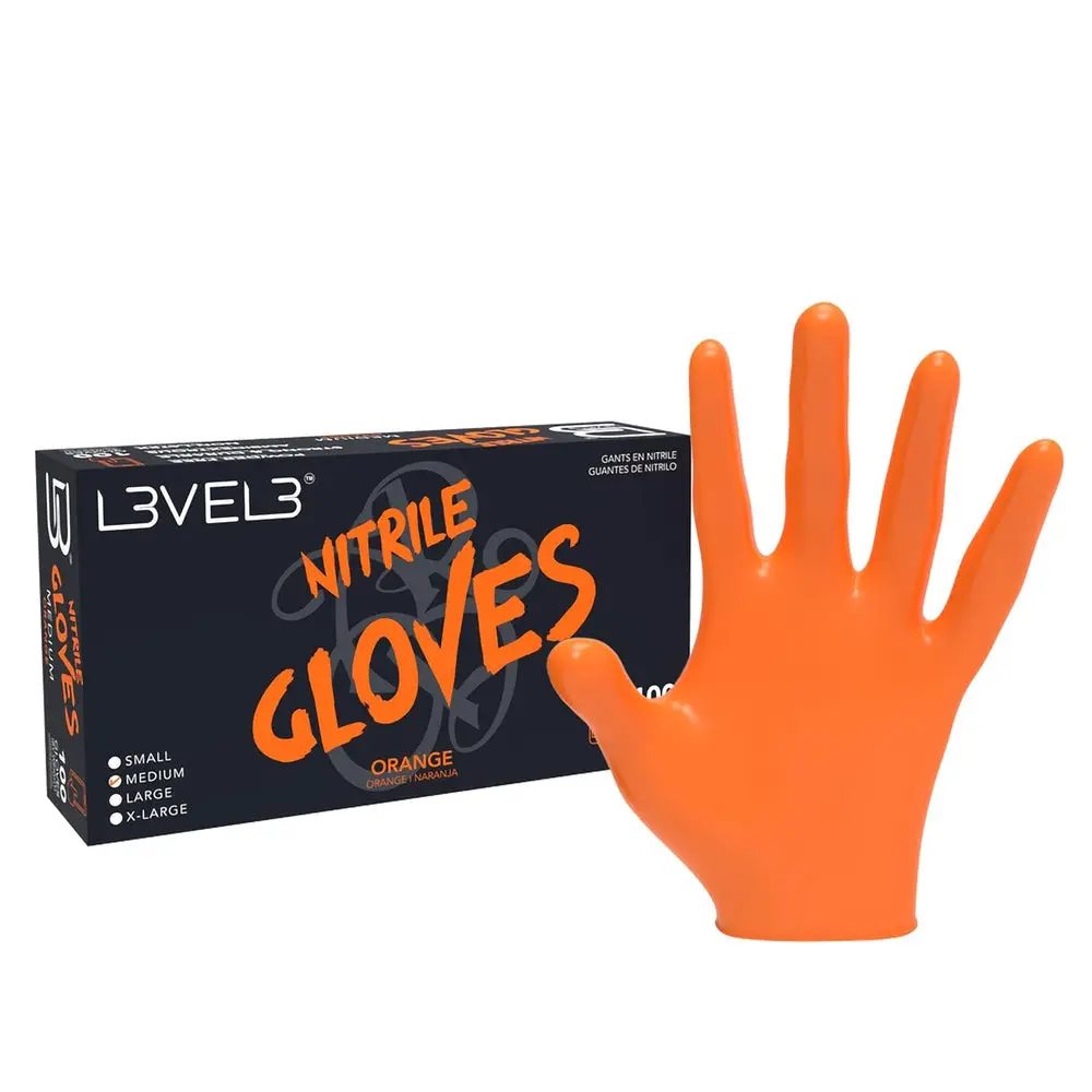 Professional Gloves 100 Pack - Orange Cleaning Comfortable Cleaning Comfortable