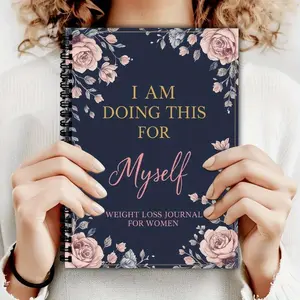 A5 Diary for tracking weight loss,including weight loss strategies, daily activity log and spiral binding.It serves as an exercise diary for home use,diet monitor and goal setting plan for all genders