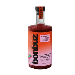 Bonbuz Slowburn Alcohol Free Functional Spirit (6 PACK) - Non-Alcoholic Spirit, Nootropics, Adaptogens, Sugar Free, Vegan, Mocktail Beverage Natural