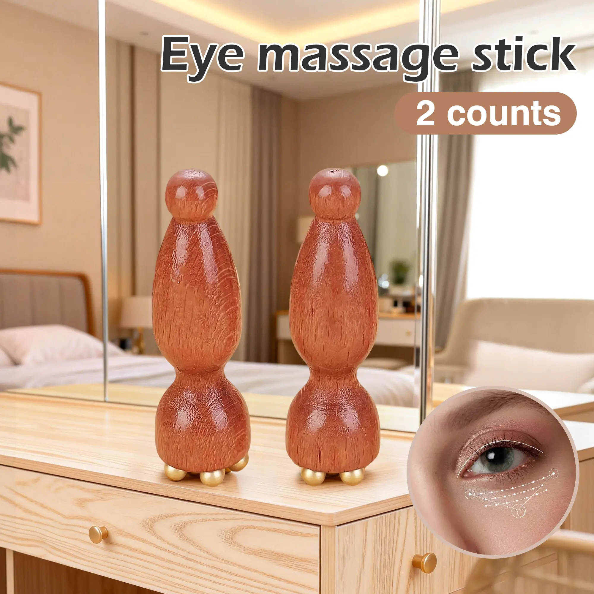 2 Counts Facial Massage Tool,  Handheld Device for Home Facial Care, Eye and Cheek Contour Massager