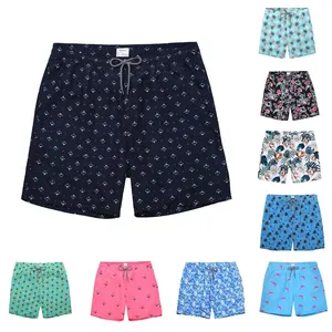 Men's Quick-Dry Polyester Swim Trunks with Mesh Lining, Adjustable Drawstring, Bright Colors for Beach Use