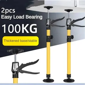 Telescopic Steel Support Rods 2Pcs Labor-Saving Cabinet Jack & Drywall Lifting Tool Adjustable Non-Slip Thickened Base 100KG Load Capacity for Construction Installation DIY Projects ratchet strap retractable tools