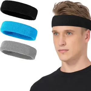Sweatproof Sports Headband -, Terry Cloth/Towel Sweatband for Workout, Running, Basketball | Breathable & Moisture Wicking | Must-Have Accessory, Sweat Absorbing Headband, Training Headband
