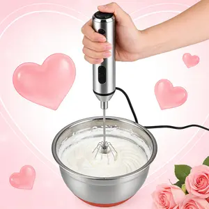 Handheld Milk Frother One-Press Mini Whisk 1-Second Mixer Electric Egg Beater Practical Gift for Coffee Lovers Home Bakers Valentine Present