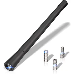 Radio Antenna 6.9 inch, Flexible Universal Roof Mount  Antenna Mast Replacement with M4 M5 M6 Screw Adapter