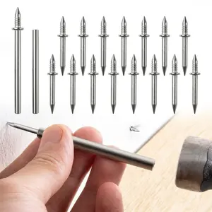 100/200 PCS Double-Head Skirting Thread Seamless Nail,Double-Headed Nails, Invisible Screws & Specific Sleeve Tool, for Seamless Skirting Thread with Solid Wood Baseboard, Easy Mark-Free Installation