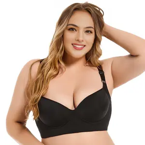 【Limited time flash sale】new - plus size girls' bra, comfortable, slimming and anti-sagging!  0.1in coaster, Large size 34-50