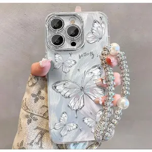 Leng Yan Butterfly Compatible with IP 17 Pro Max Phone Case IP 16 Pro Max Feather Veil IP 15 Cute IP 14 Pro Full Coverage