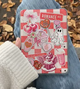 Valentines Pink Kindle Insert for Clear Case – Aesthetic Book Lover Decor | Cozy Reading Accessory