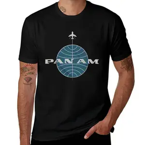 NWT Pan Am World Airways Pan Mens T Shirts Cotton Short Sleeve T-Shirt Crew Neck Tees Casual Shirt