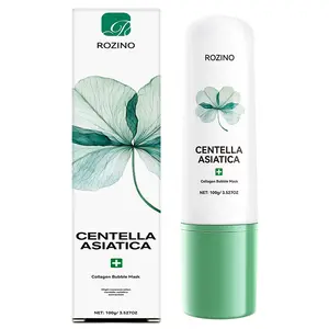 【Ten pack】ROZINO Centella Asiatica Collagen Bubble Mask 100ml Hydrating Rejuvenating Skincare Formula with Cooling Effect for Tired Skin Refreshing Bubble Design