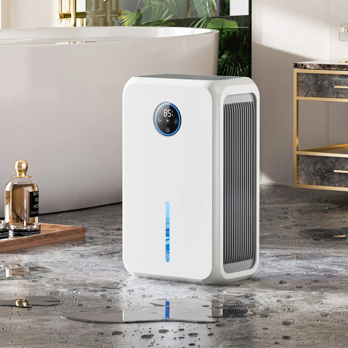 Home Dehumidifier, Dehumidifiers for Home with 75 oz Tank, 800 sq ft Coverage, Auto Shut Off, 7-Color Changing LED Lights, Efficient Design for Bathroom Indoor Use