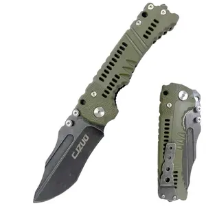 T-Rex Series Tactical Folding Knife EDC Knife, 58 HRC High Hardness Portable Knife with Belt Clamp and Glass Crusher for Home Kitchen, Camping, Outdoor Lifesaving Gear