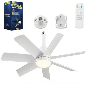 2026 New Model Ceiling Fan Light, Pavilion Design, Remote Control Included, Suitable for Living Room & Dining Room, Fits E26/E27 Sockets