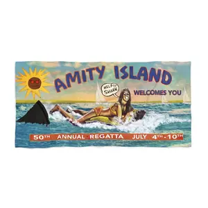 Jaws Amity Island Beach Towel - Jaws Grafitti Version Beach Towel - Movie Beach