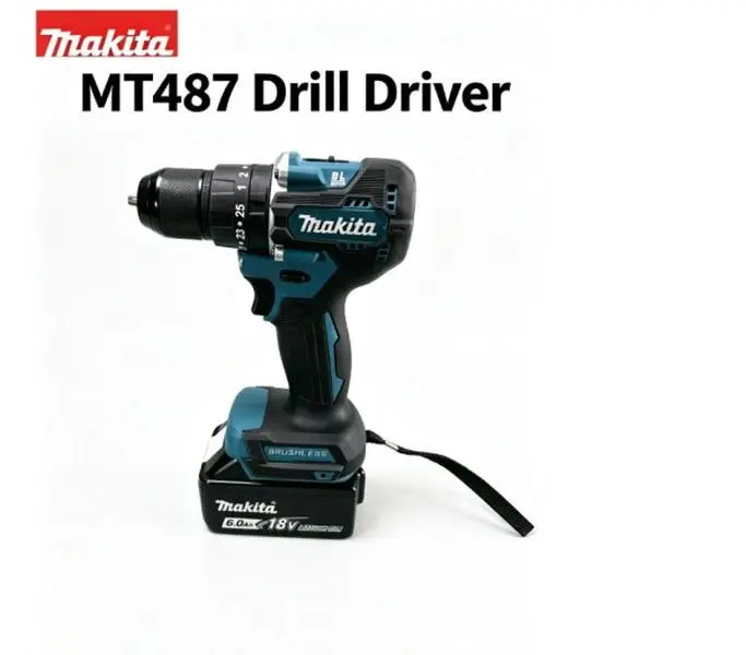 Makita DDF487 18V LXT  Drill - 0-500/0-1700 Rpm 2-Speed Control, Water-Resistant Dustproof Housing, Overload Battery Protection, Standard Belt Clip & Accessory Bit, For Workshop Processing, On-Site Mounting electric fastening cordless power  bucket