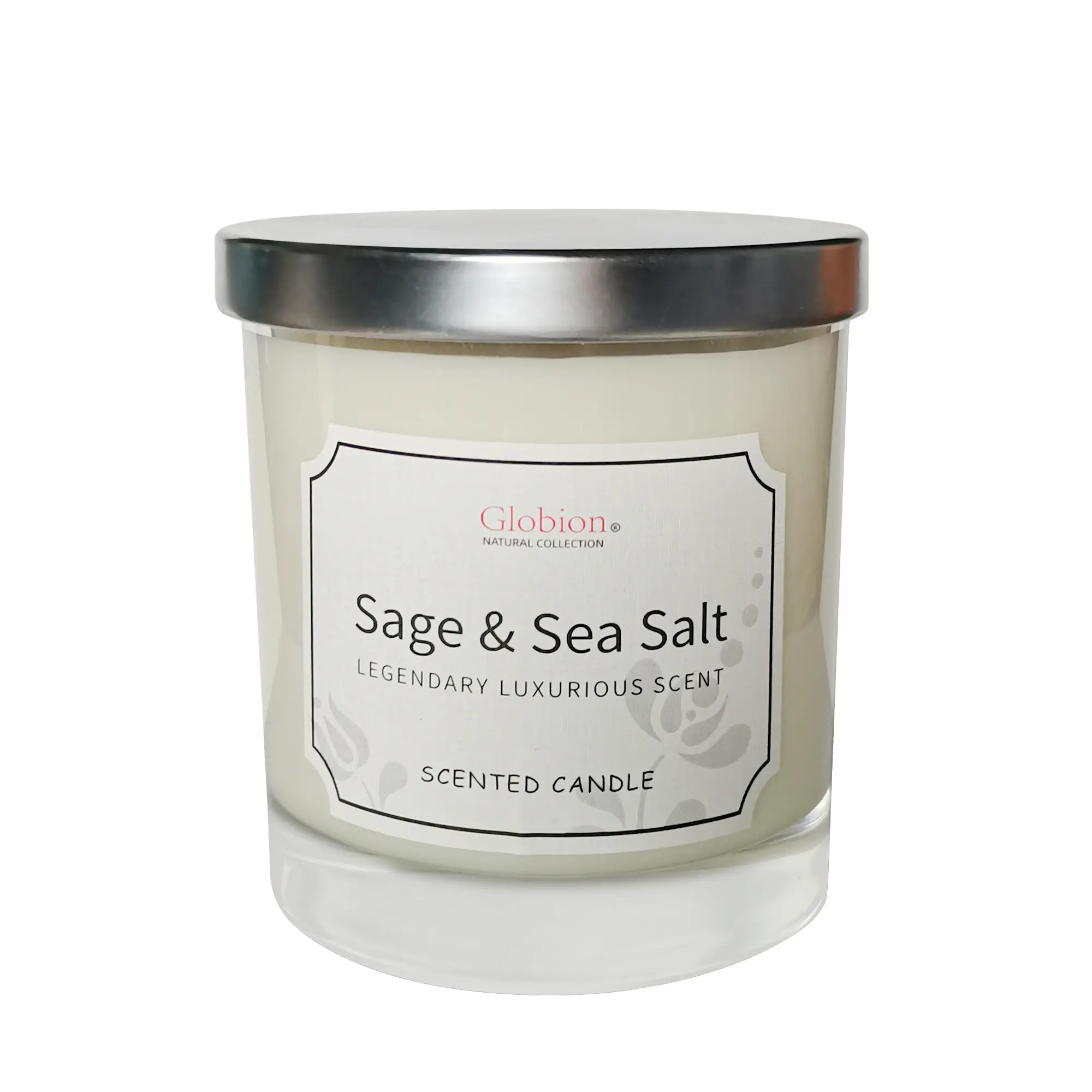 Globion Sage & Sea Salt Candle – Clean-Burning Luxury Scent, Safe & Long-Lasting