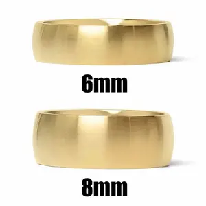 SELAH'S Stainless Steel Waterproof Non-Tarnish Hypoallergenic Thick Stacking Ring - Size 6, 18K Gold Plated, Minimalist Design, Lightweight, Versatile for Everyday Wear