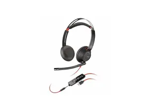 Plantronics Poly Blackwire 5220 Stereo USB-C Headset +3.5mm Plug +USB-C/A Adapter
