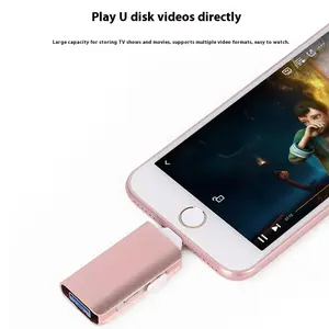 Flash Pen Drive, USB Flash Drive for iPhone, 3-IN-1 OTG Memory Stick with Type-C Adapter, Photo Stick External Storage Thumb Drive for iPad, Android, Laptops, Computer and More Devices.
