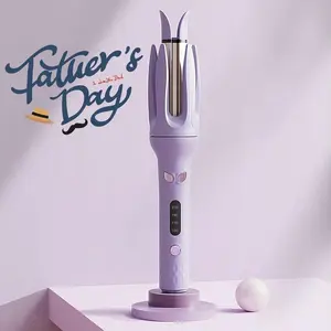 Auto Hair Curler, Automatic Curling Iron with 4 Temperature & 3 Timer, Automatic Shut-Off, Anti-Scald, Anti-Tangle Rotating Curling Wand for Hair Styling, Pink