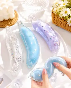 Creative Squeeze Ball CHIBOKI Glass Banana Handmade Stress Reliever Fun Toy Relaxation Thick Shell Design For Boys Girls Stress Relief Squishy Toy Soft Elastic Palm Grip
